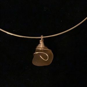 Wire wrapped sea glass necklace VACATION HOLD